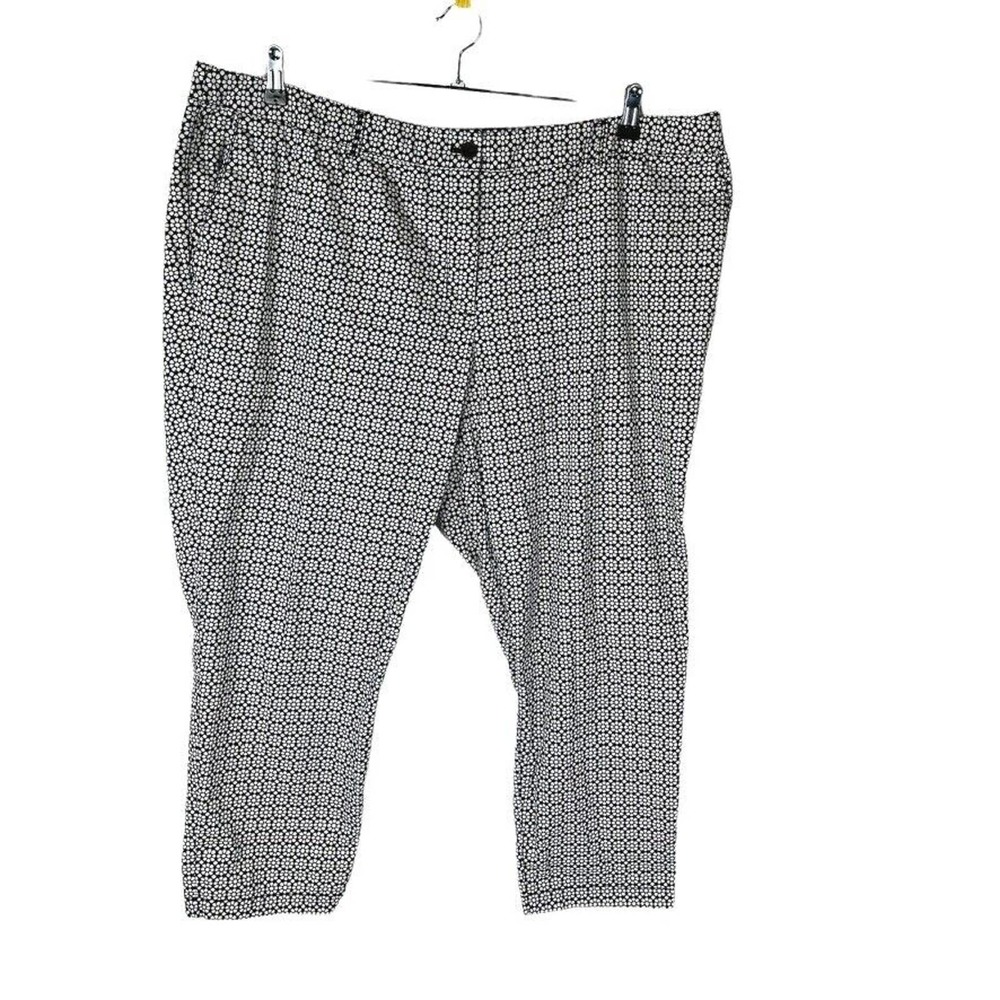 Talbots Womans Pants Patterned 22WP The Weekend Chino Blue White Geo Pattern